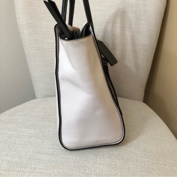 Coach Bleecker Brown Black White Colorblock Riley Carryall Tote Handbag - Picture 5 of 16